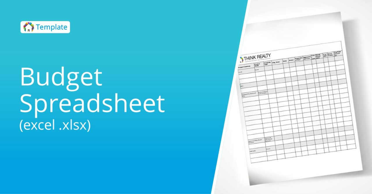 Budget Spreadsheet (Excel) Think Realty